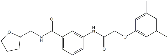 3-{[2-(3,5-dimethylphenoxy)acetyl]amino}-N-(tetrahydro-2-furanylmethyl)benzamide Structure