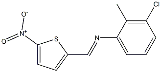 N-(3-chloro-2-methylphenyl)-N-[(E)-(5-nitro-2-thienyl)methylidene]amine 구조식 이미지