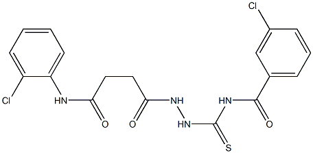 3-chloro-N-({2-[4-(2-chloroanilino)-4-oxobutanoyl]hydrazino}carbothioyl)benzamide 구조식 이미지