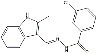 3-chloro-N'-[(E)-(2-methyl-1H-indol-3-yl)methylidene]benzohydrazide 구조식 이미지