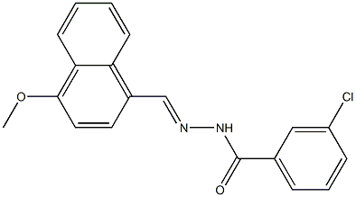 3-chloro-N'-[(E)-(4-methoxy-1-naphthyl)methylidene]benzohydrazide 구조식 이미지