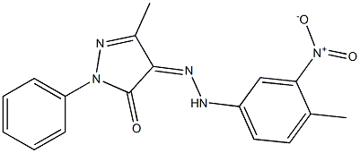 3-methyl-1-phenyl-1H-pyrazole-4,5-dione 4-[N-(4-methyl-3-nitrophenyl)hydrazone] 구조식 이미지