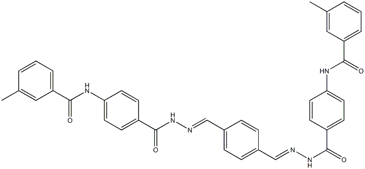 3-methyl-N-(4-{[2-((E)-{4-[((E)-2-{4-[(3-methylbenzoyl)amino]benzoyl}hydrazono)methyl]phenyl}methylidene)hydrazino]carbonyl}phenyl)benzamide 구조식 이미지