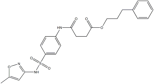 3-phenylpropyl 4-(4-{[(5-methyl-3-isoxazolyl)amino]sulfonyl}anilino)-4-oxobutanoate 구조식 이미지