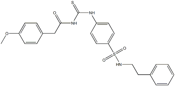 4-[({[2-(4-methoxyphenyl)acetyl]amino}carbothioyl)amino]-N-phenethylbenzenesulfonamide 구조식 이미지