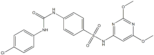 4-{[(4-chloroanilino)carbonyl]amino}-N-(2,6-dimethoxy-4-pyrimidinyl)benzenesulfonamide Structure