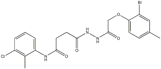 4-{2-[2-(2-bromo-4-methylphenoxy)acetyl]hydrazino}-N-(3-chloro-2-methylphenyl)-4-oxobutanamide Structure