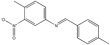 N-(4-methyl-3-nitrophenyl)-N-[(E)-(4-methylphenyl)methylidene]amine 구조식 이미지