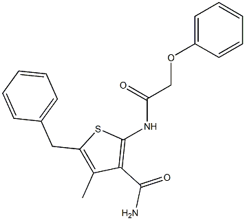 5-benzyl-4-methyl-2-[(2-phenoxyacetyl)amino]-3-thiophenecarboxamide Structure