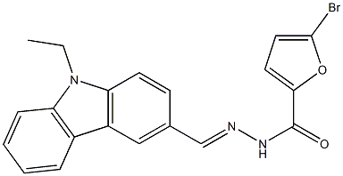 5-bromo-N'-[(E)-(9-ethyl-9H-carbazol-3-yl)methylidene]-2-furohydrazide 구조식 이미지