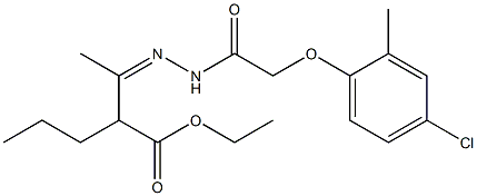 ethyl 2-(1-{(Z)-2-[2-(4-chloro-2-methylphenoxy)acetyl]hydrazono}ethyl)pentanoate 구조식 이미지