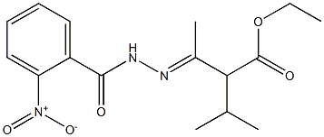 ethyl 2-isopropyl-3-[(E)-2-(2-nitrobenzoyl)hydrazono]butanoate Structure