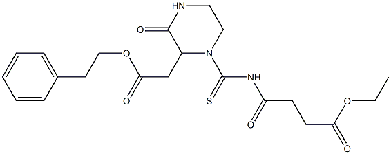 ethyl 4-oxo-4-[({3-oxo-2-[2-oxo-2-(phenethyloxy)ethyl]-1-piperazinyl}carbothioyl)amino]butanoate Structure