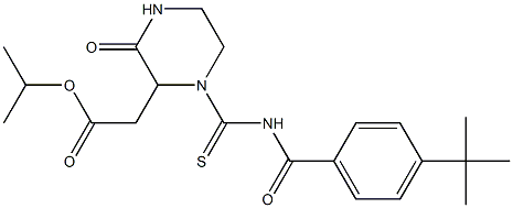 isopropyl 2-[1-({[4-(tert-butyl)benzoyl]amino}carbothioyl)-3-oxo-2-piperazinyl]acetate 구조식 이미지