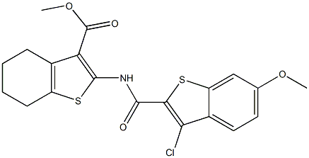 methyl 2-{[(3-chloro-6-methoxy-1-benzothiophen-2-yl)carbonyl]amino}-4,5,6,7-tetrahydro-1-benzothiophene-3-carboxylate Structure