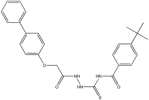 N-({2-[2-([1,1'-biphenyl]-4-yloxy)acetyl]hydrazino}carbothioyl)-4-(tert-butyl)benzamide Structure