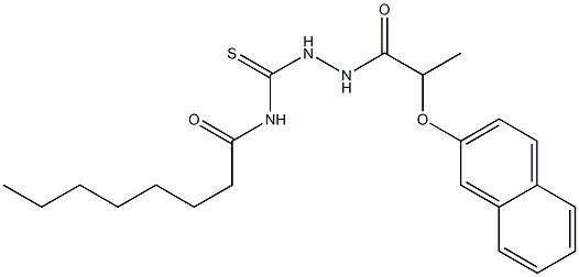 N-({2-[2-(2-naphthyloxy)propanoyl]hydrazino}carbothioyl)octanamide Structure