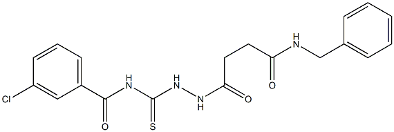 N-({2-[4-(benzylamino)-4-oxobutanoyl]hydrazino}carbothioyl)-3-chlorobenzamide 구조식 이미지