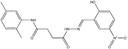 N-(2,5-dimethylphenyl)-4-{2-[(E)-(2-hydroxy-5-nitrophenyl)methylidene]hydrazino}-4-oxobutanamide 구조식 이미지