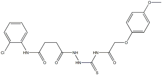 N-(2-chlorophenyl)-4-[2-({[2-(4-methoxyphenoxy)acetyl]amino}carbothioyl)hydrazino]-4-oxobutanamide Structure