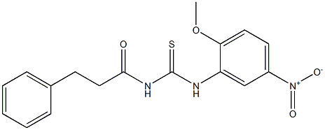 N-(2-methoxy-5-nitrophenyl)-N'-(3-phenylpropanoyl)thiourea Structure