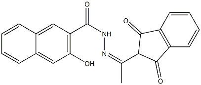 N'-[(Z)-1-(1,3-dioxo-2,3-dihydro-1H-inden-2-yl)ethylidene]-3-hydroxy-2-naphthohydrazide Structure