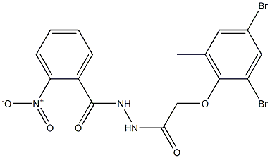 N'-[2-(2,4-dibromo-6-methylphenoxy)acetyl]-2-nitrobenzohydrazide Structure