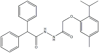 N'-[2-(2-isopropyl-5-methylphenoxy)acetyl]-2,2-diphenylacetohydrazide 구조식 이미지