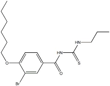 N-[3-bromo-4-(hexyloxy)benzoyl]-N'-propylthiourea 구조식 이미지