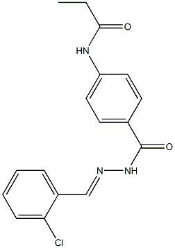 N-[4-({2-[(E)-(2-chlorophenyl)methylidene]hydrazino}carbonyl)phenyl]propanamide Structure