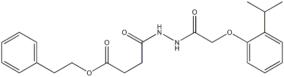 phenethyl 4-{2-[2-(2-isopropylphenoxy)acetyl]hydrazino}-4-oxobutanoate Structure