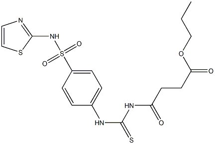 propyl 4-oxo-4-[({4-[(1,3-thiazol-2-ylamino)sulfonyl]anilino}carbothioyl)amino]butanoate 구조식 이미지