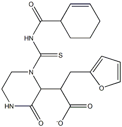 tetrahydro-2-furanylmethyl 2-{1-[(benzoylamino)carbothioyl]-3-oxo-2-piperazinyl}acetate 구조식 이미지