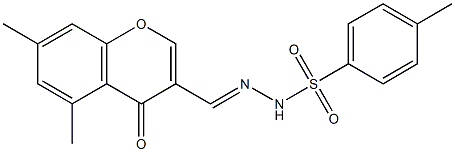 N'-[(E)-(5,7-dimethyl-4-oxo-4H-chromen-3-yl)methylidene]-4-methylbenzenesulfonohydrazide 구조식 이미지