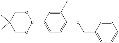 2-(4-Benzyloxy-3-fluorophenyl)-5,5-dimethyl-1,3,2-dioxaborinane 구조식 이미지