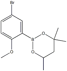 2-(5-Bromo-2-methoxyphenyl)-4,4,6-trimethyl-1,3,2-dioxaborinane 구조식 이미지
