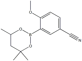 4-Methoxy-3-(4,4,6-trimethyl-1,3,2-dioxaborinan-2-yl)benzonitrile 구조식 이미지