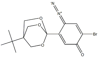 3-[4-tert-Butyl-2,6,7-trioxabicyclo[2.2.2]octan-1-yl]-4-diazo-6-bromocyclohexane-2,5-dien-1-one 구조식 이미지