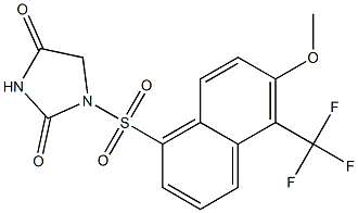 1-[[5-(Trifluoromethyl)-6-methoxy-1-naphtyl]sulfonyl]imidazolidine-2,4-dione Structure