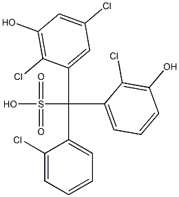 (2-Chlorophenyl)(2-chloro-3-hydroxyphenyl)(2,5-dichloro-3-hydroxyphenyl)methanesulfonic acid 구조식 이미지