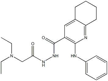 N'-[2-(Diethylamino)acetyl]-2-[(phenyl)amino]-5,6,7,8-tetrahydroquinoline-3-carbohydrazide Structure