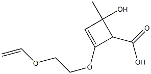 2-[2-(Ethenyloxy)ethoxy]-4-methyl-4-hydroxy-2-cyclobutene-1-carboxylic acid 구조식 이미지