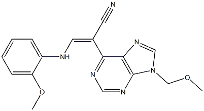 9-(Methoxymethyl)-6-[(E)-1-cyano-2-[(2-methoxyphenyl)amino]ethenyl]-9H-purine 구조식 이미지