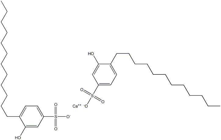 Bis(3-hydroxy-4-dodecylbenzenesulfonic acid)calcium salt 구조식 이미지