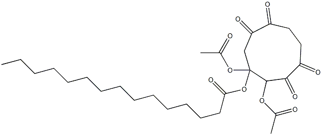 2,3-Bis(acetyloxy)-1,5-dioxa-6,9-dioxo-3-pentadecanoyloxycyclononane Structure