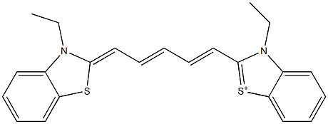 3-Ethyl-2-[(1E,3E,5Z)-5-[(3-ethyl-2,3-dihydrobenzothiazol)-2-ylidene]-1,3-pentadienyl]benzothiazol-1-ium 구조식 이미지