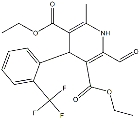 4-(2-Trifluoromethylphenyl)-2-formyl-6-methyl-1,4-dihydropyridine-3,5-dicarboxylic acid diethyl ester 구조식 이미지