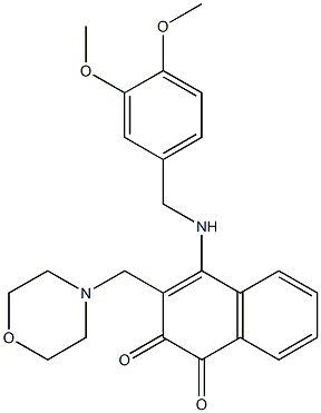 4-[(3,4-Dimethoxybenzyl)amino]-3-[(morpholino)methyl]naphthalene-1,2-dione Structure