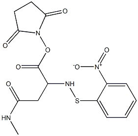 N-[3-Methylcarbamoyl-2-[(o-nitrophenylthio)amino]propionyloxy]succinimide 구조식 이미지