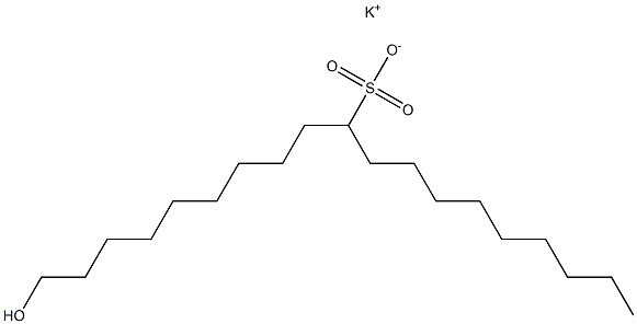 1-Hydroxynonadecane-10-sulfonic acid potassium salt Structure